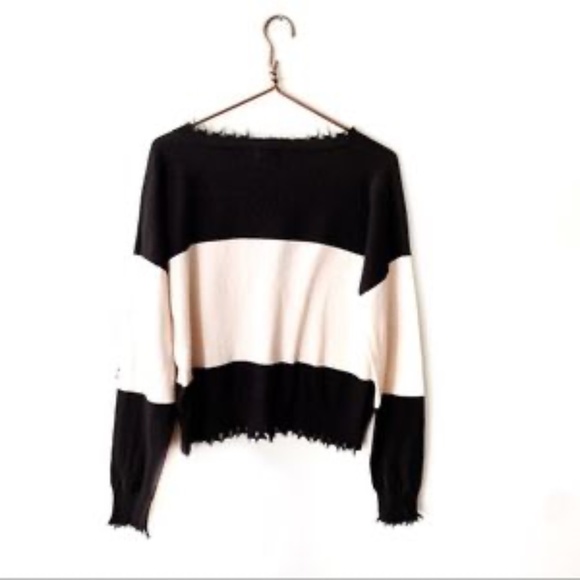 Nation LTD Alpaca Blend Jolie Deep V Color Block Sweater Womens Size XS - Picture 8 of 10